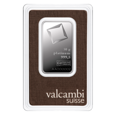 50 грама платина кюлче Valcambi