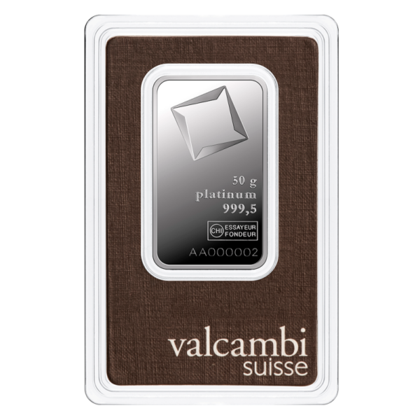 50 грама платина кюлче Valcambi